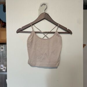 Tan Ribbed Crop Top